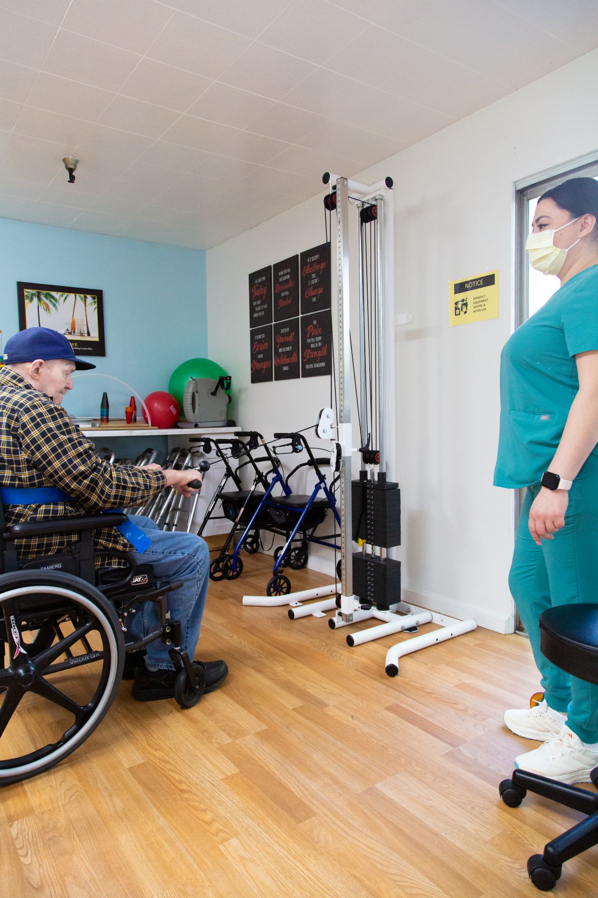 pacific care nursing patient doing exercise verticle view